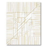 Gold Geometric Line Modern Area Rug
