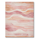 Pink Abstract Wavy Pink Area Rug
