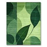 Modern Green Leaf Circle Area Rug