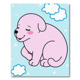 Cute Pink Sleeping Puppy Cartoon Area Rug