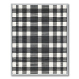 Rustic Farmhouse Black White Buffalo Check Woven Area Rug