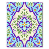 Purple Teal Floral Medallion Area Rug