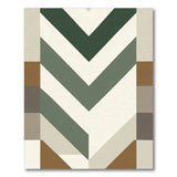 Green Chevron Geometric Area Rug