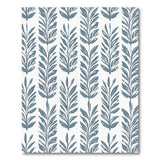 Blue and Teal Teal Leaf Silhouette Area Rug