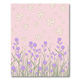 Blush Pink Daisy Iris Floral Area Rug