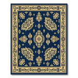 Blue and Teal Navy Blue Persian Motif Area Rug