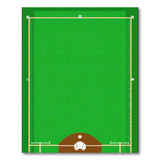 Green Baseball Field Green Kids Area Rug