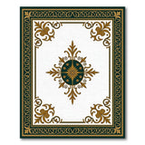 Ornate Gold Sunburst Medallion Area Rug