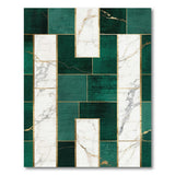Emerald Green Marble Gold Geometric Area Rug