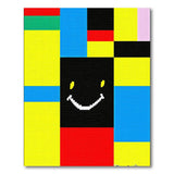 Pixelated Smiley Face Multi-Color Area Rug