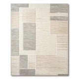 Neutral Geometric Block Patchwork Area Rug