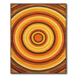 Orange Concentric Circle Geometric Area Rug