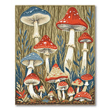 Multi-color and Patterns Boho Chic Whimsical Mushroom Forest Area Rug
