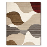 Beige and Neutral Abstract Wave Beige Neutral Area Rug