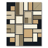 Modern Geometric Neutral Block Area Rug