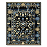 Blue Teal Persian Floral Area Rug