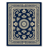 Traditional Persian Navy Blue Mandala Floral Area Rug