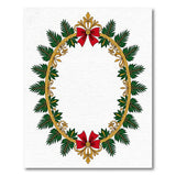 Ornate Gold Wreath Green Fir Branch Area Rug
