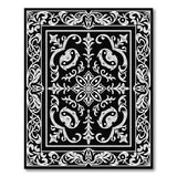 Ornate Black and White Ornate Black White Persian Area Rug