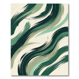 Abstract Green Brushstroke Area Rug