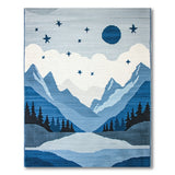 Starry Night Blue Mountain Lake Rug