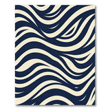 Navy Wavy Stripe Area Rug