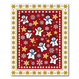 Festive Cartoon Snowmen Holiday Area Rug