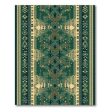 Deep Green Southwestern Geometric Rug