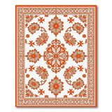 Orange Vibrant Orange Persian Floral Area Rug