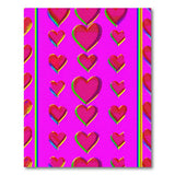 Vibrant Rainbow Hearts Pink Area Rug