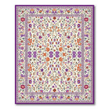 Purple Border Floral Cream Persian Rug