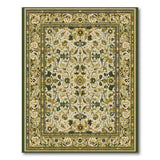 Green Ivory Floral Traditional Persian Area Rug