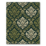 Emerald Damask Floral Area Rug