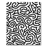 Black White Swirling Abstract Area Rug