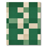 Green Geometric Block Area Rug