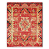 Red Vibrant Red Southwestern Geometric Area Rug
