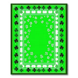 Emerald Shamrock Clover Floral Vintage Area Rug