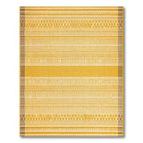 Yellow Geometric Striped Woven Area Rug