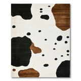 Black and White Black White Cow Print Area Rug