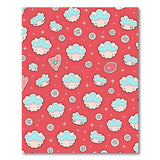 Playful Cartoon Cloud Seashell Red Rug