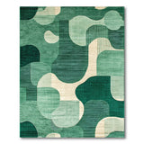 Abstract Green Organic Shapes Area Rug