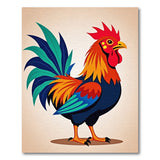 Vibrant Cartoon Rooster Area Rug