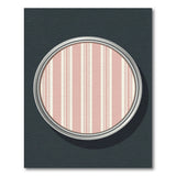 Pink Striped Circular Area Rug