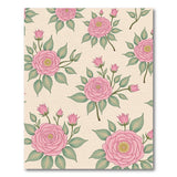 Floral Vintage Pink Pink Roses Floral Vintage Area Rug