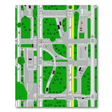 Retro Pixel City Intersection Area Rug