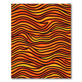 Bold Orange Wavy Stripe Area Rug