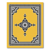 Ornate Black Frame Yellow Persian Area Rug