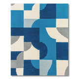 Abstract Blue Geometric Area Rug