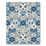 Indigo Blue Floral Botanical Area Rug