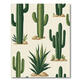 Green Cactus Succulent Desert Area Rug